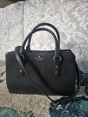Kate Spade New York Mulberry Street Lise Black Pebbled Leather Satchel